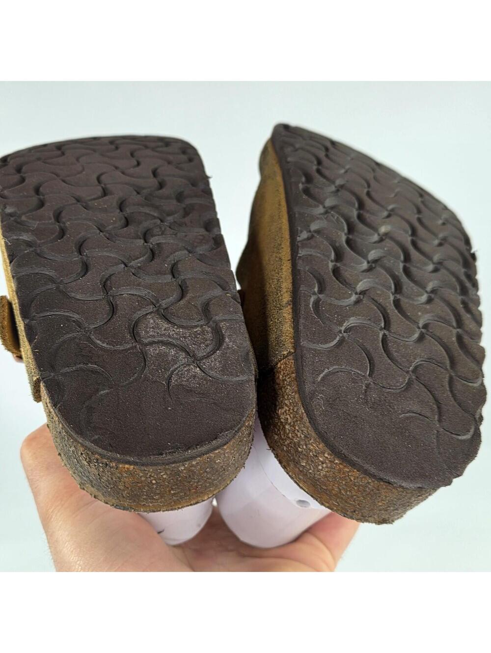 BIRKENSTOCK Boston Suede Clogs Size 38 US 7 Women's Tan Brown Mules Shoes - Picture 9 of 11